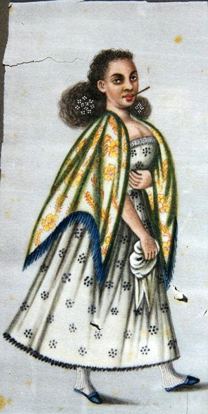 Dama con cheroot, c.1820 de Peruvian School