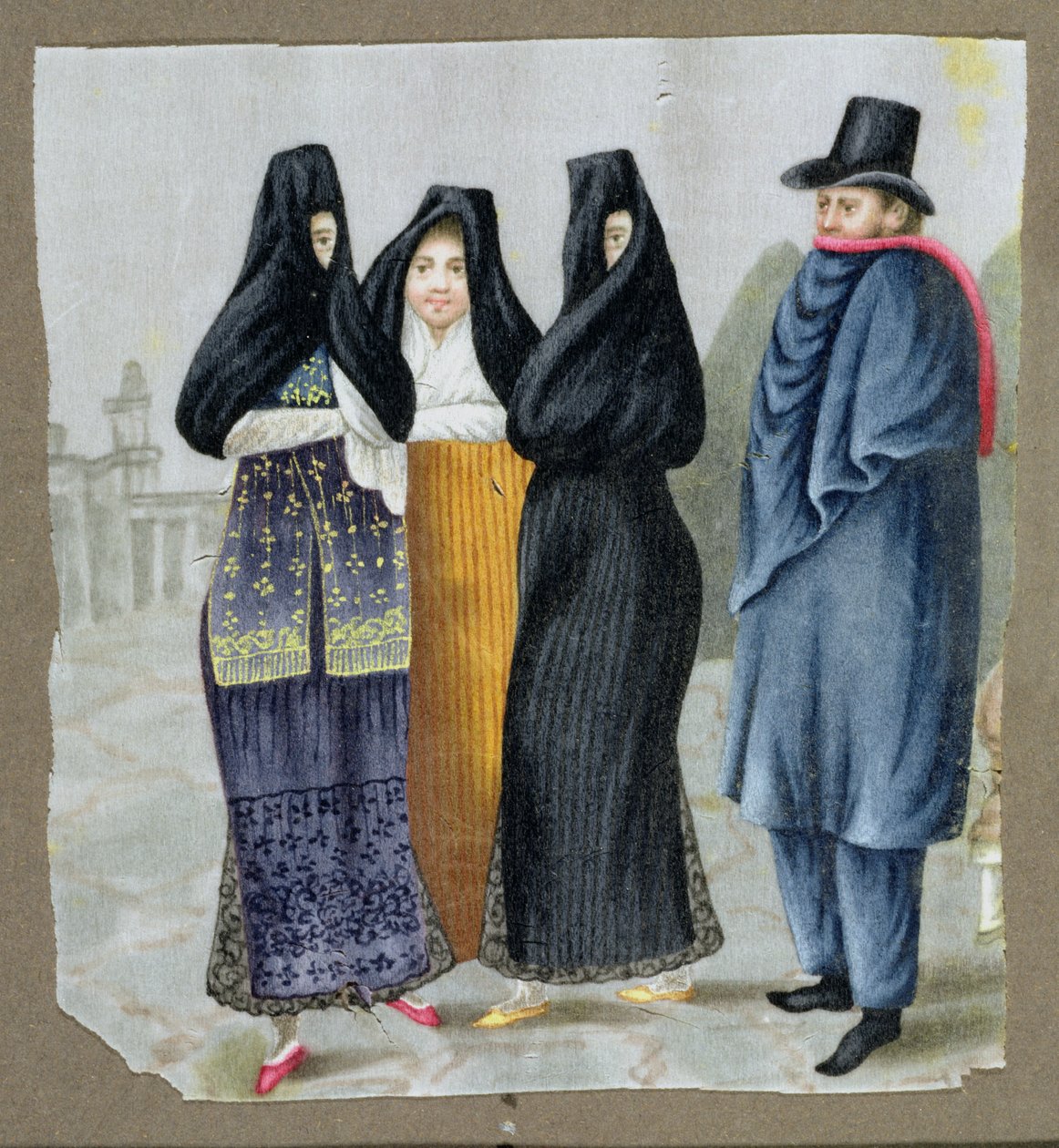 En las calles de Lima, c.1820 de Peruvian School