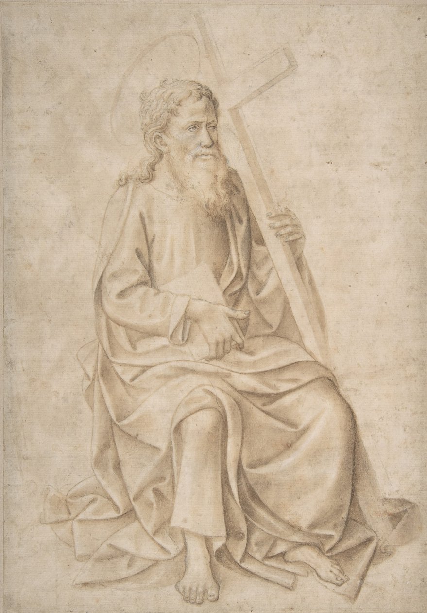 San Felipe sentado, sosteniendo un libro y una cruz de Pesello Peselli