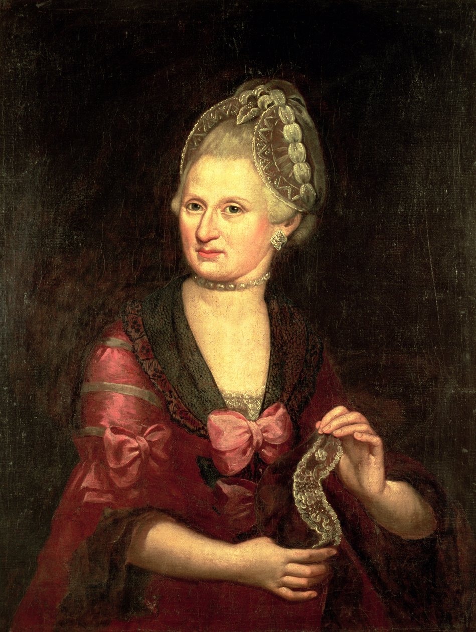 Anna Maria Mozart, de soltera Pertl, madre de Wolfgang Amadeus Mozart, 1775 de Peter Anton Lorenzoni