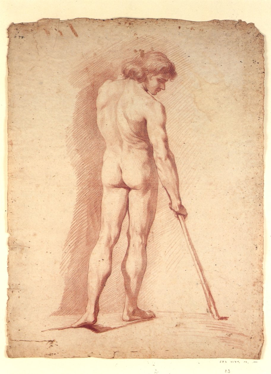 Desnudo masculino de pie de espaldas de Peter Anton von Verschaffelt