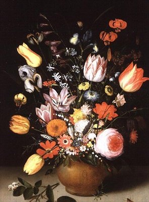 Naturaleza muerta de flores de primavera en un borde, 1615 de Peter Binoit