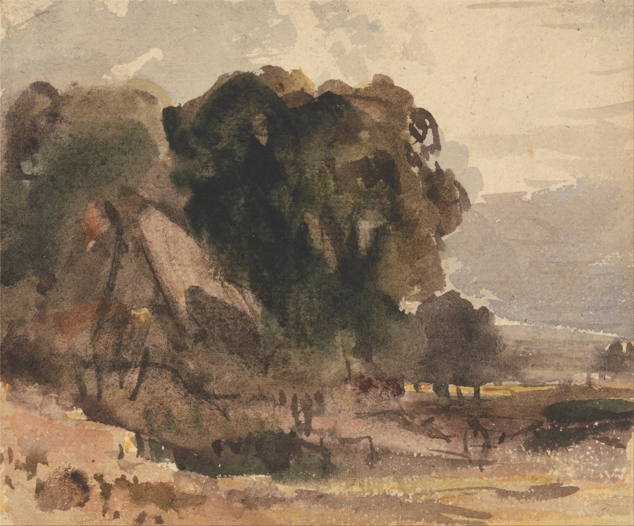 Cabaña entre árboles de Peter de Wint