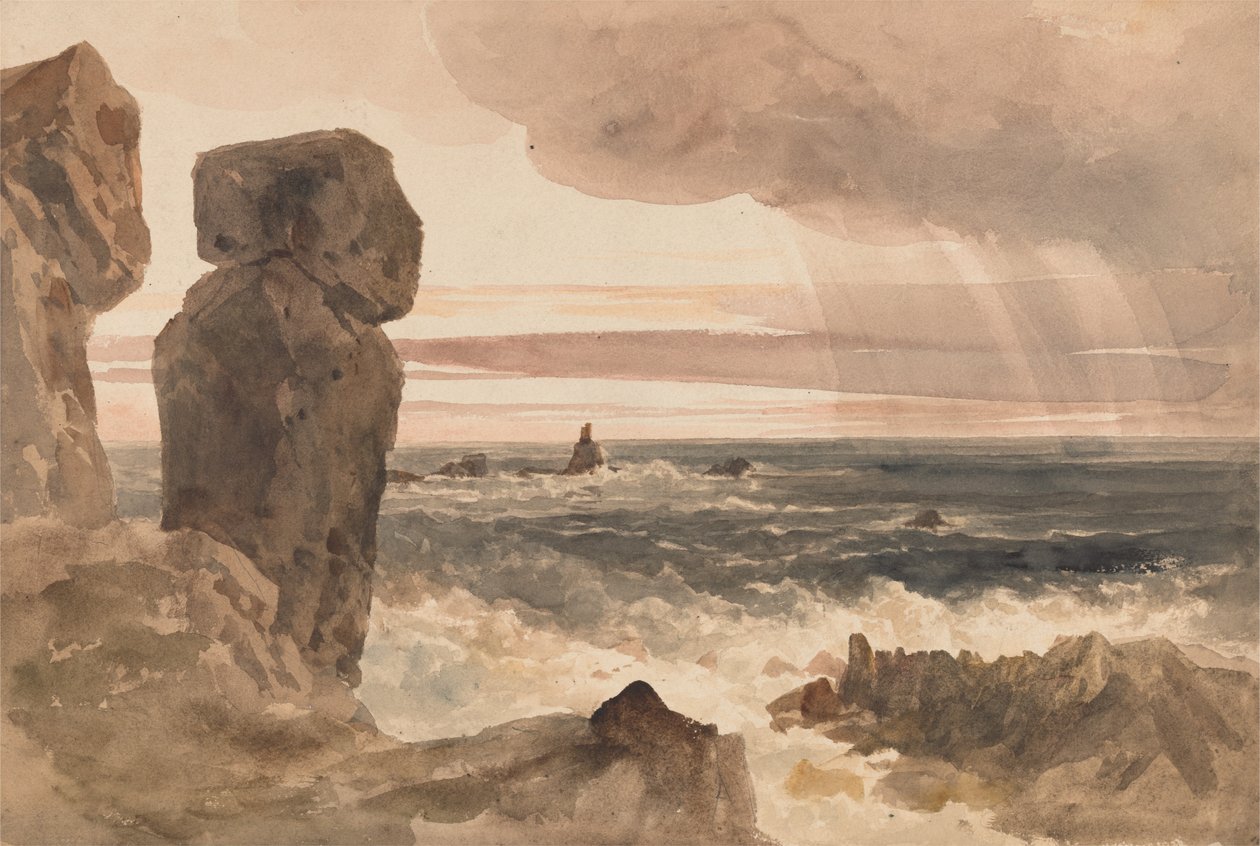 Paisaje marino con rocas, Lizard, Cornualles de Peter de Wint