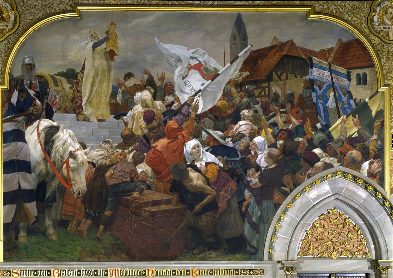 Sofía de Brabante presentando a Enrique el Niño al pueblo de Marburgo en 1248 de Peter Johann Theodor Janssen