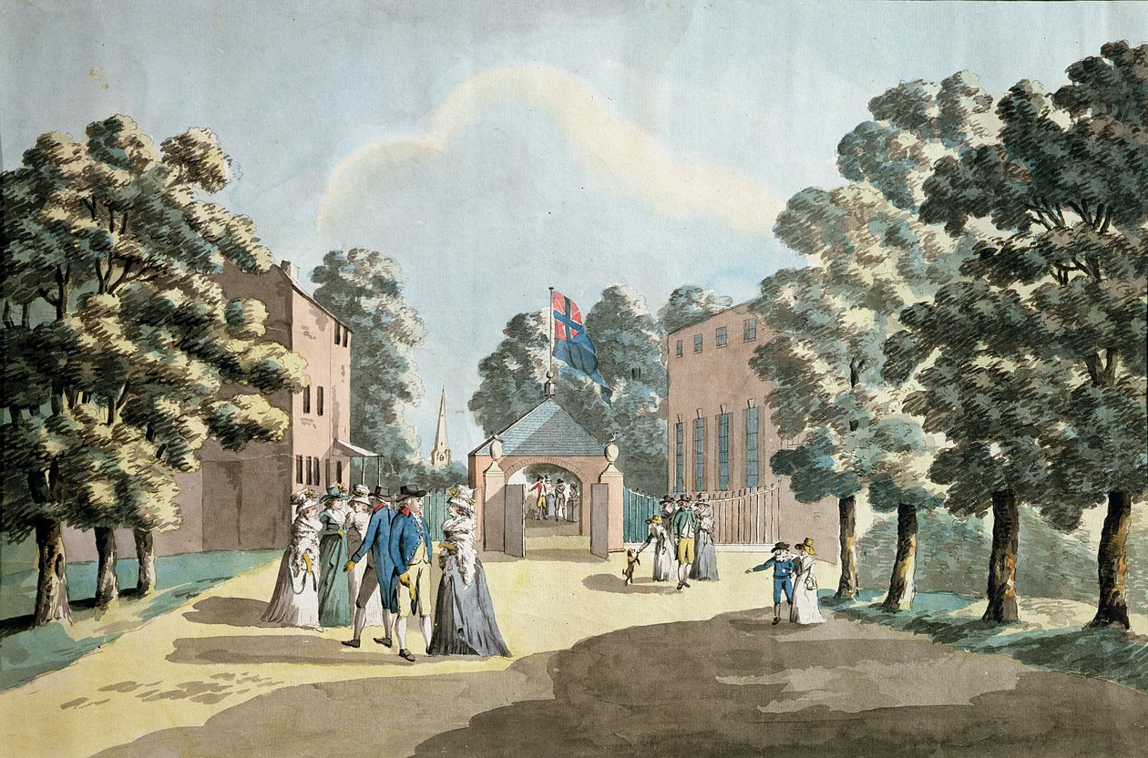Rey Jorge III y familia en el Spa Well, Cheltenham, 1788 de Peter La Cave