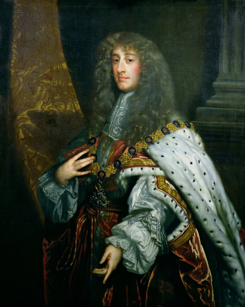 Retrato de Jacobo II (1633-1701) con ropas de la Orden de la Jarretera de Peter Lely