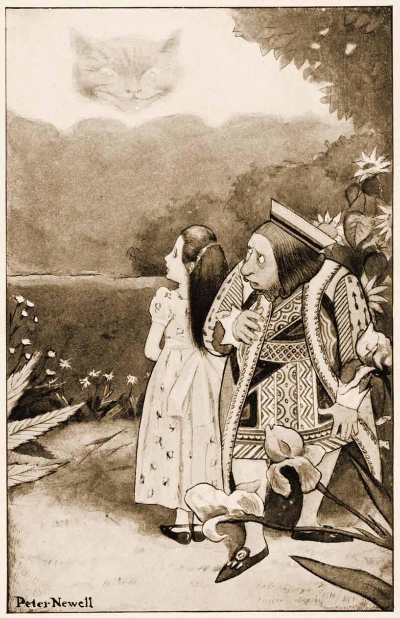 "No me mires así", ilustración para Las aventuras de Alicia en el país de las maravillas de Lewis Carroll, 1901 de Peter Newell