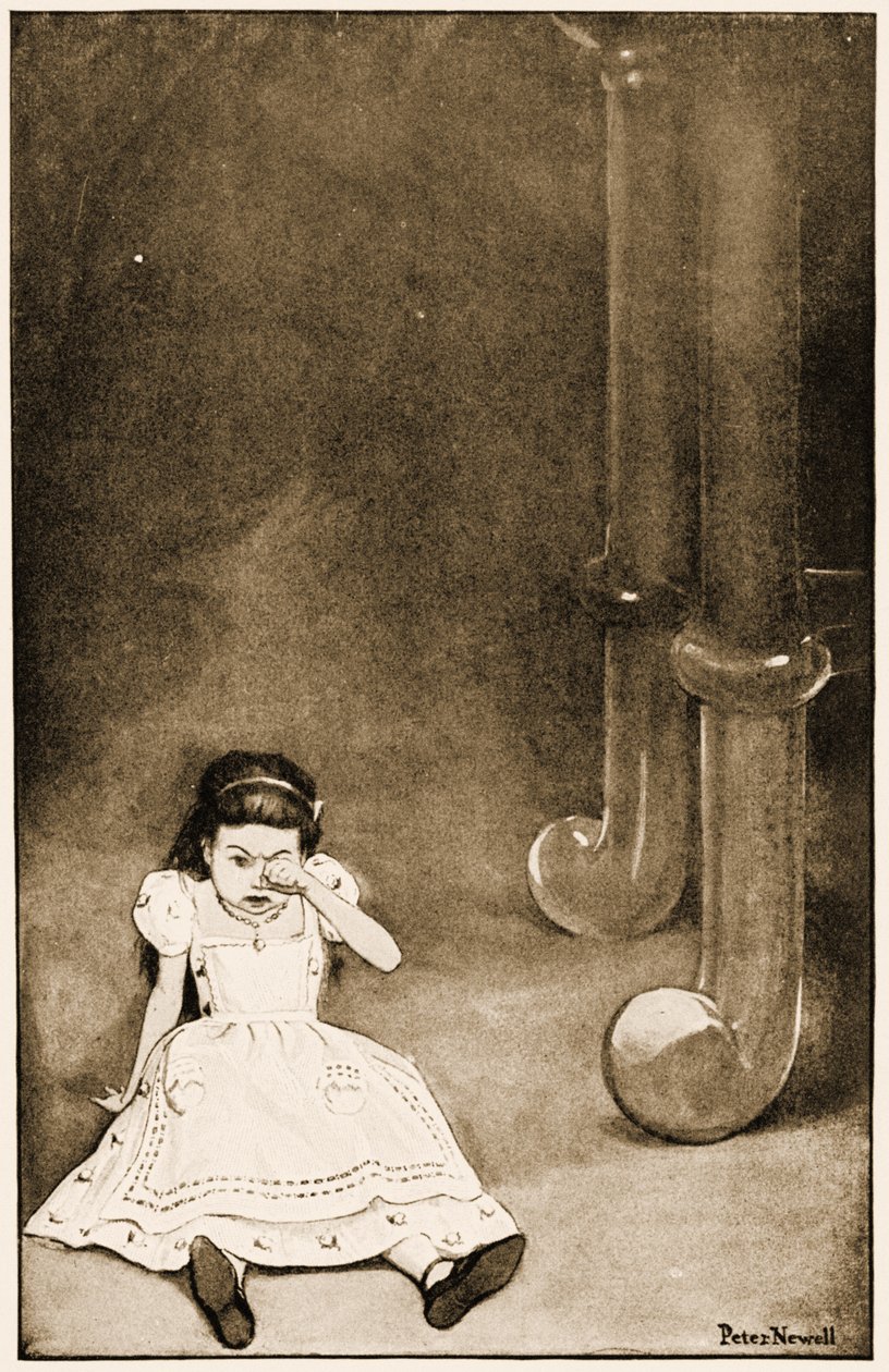 "La pobre cosita se sentó y lloró", ilustración para Las aventuras de Alicia en el país de las maravillas de Lewis Carroll, 1901 de Peter Newell