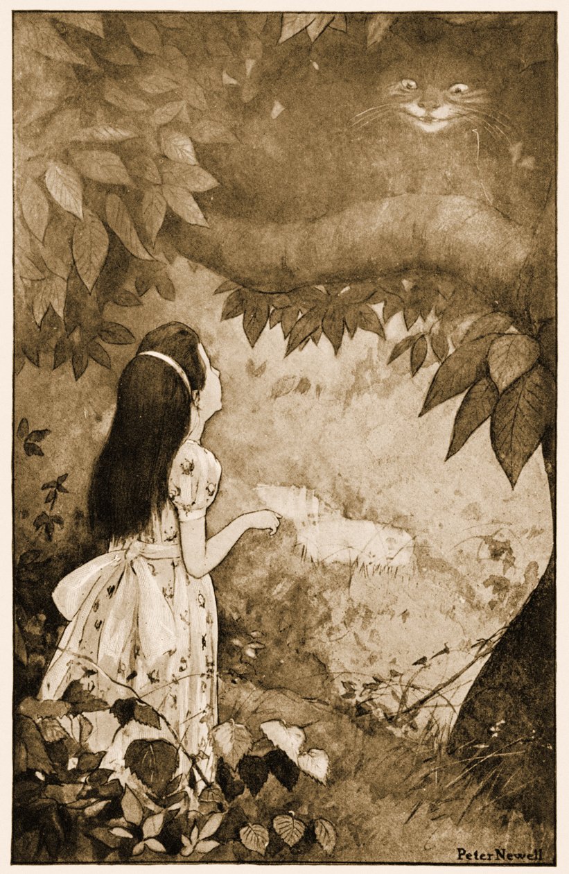 Esta vez desapareció muy lentamente, ilustración para Las aventuras de Alicia en el país de las maravillas de Lewis Carroll, 1901 de Peter Newell