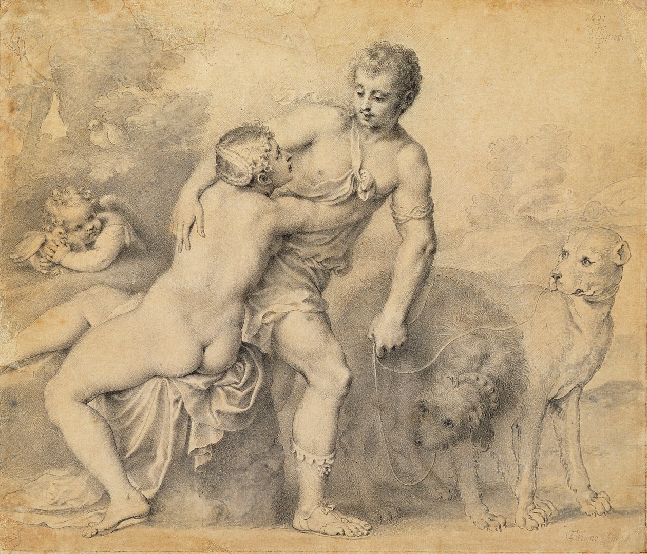 Venus y Adonis, 1631 de Peter Oliver