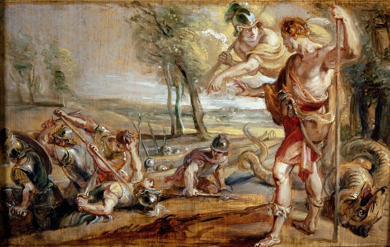 Cadmo sembrando los dientes del dragón de Peter Paul Rubens
