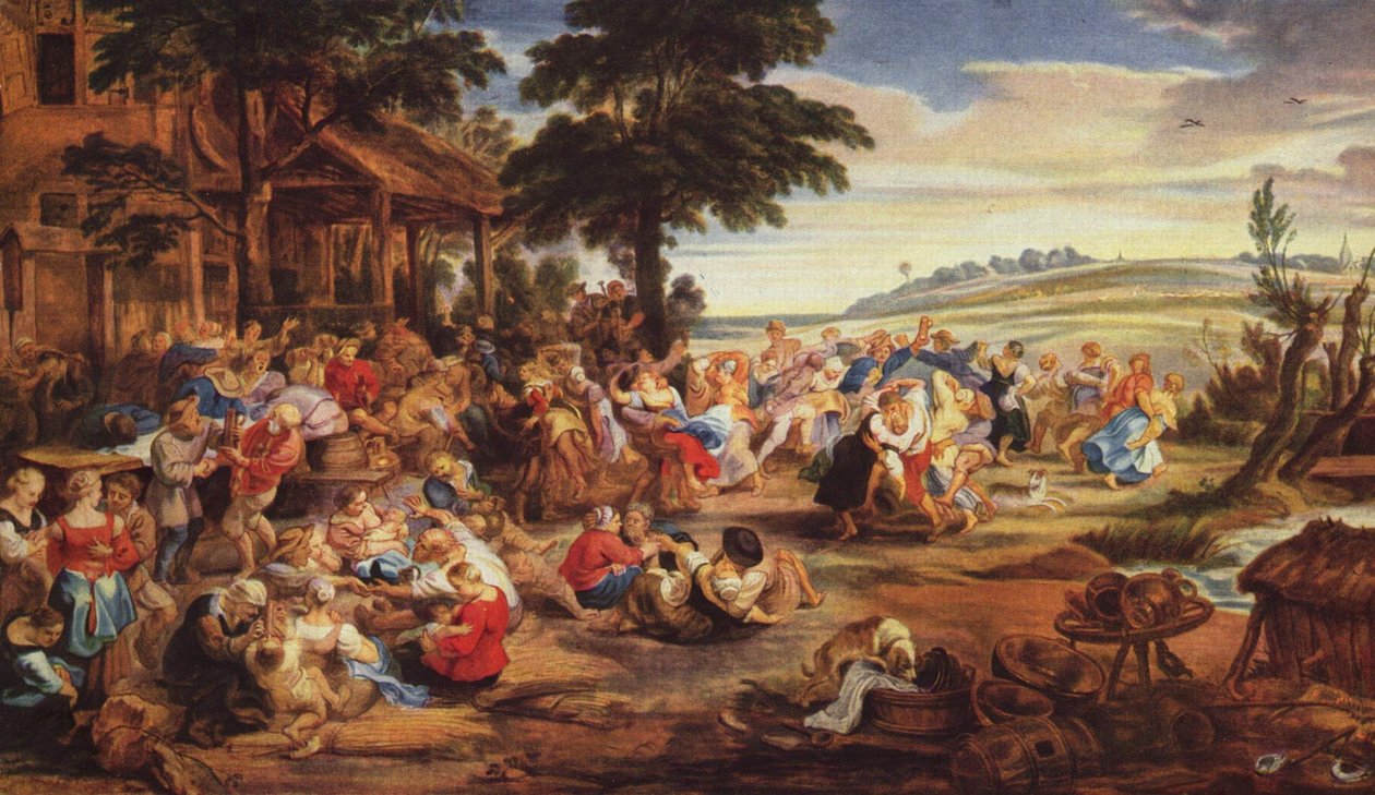 Campesinos festejando y bailando de Peter Paul Rubens