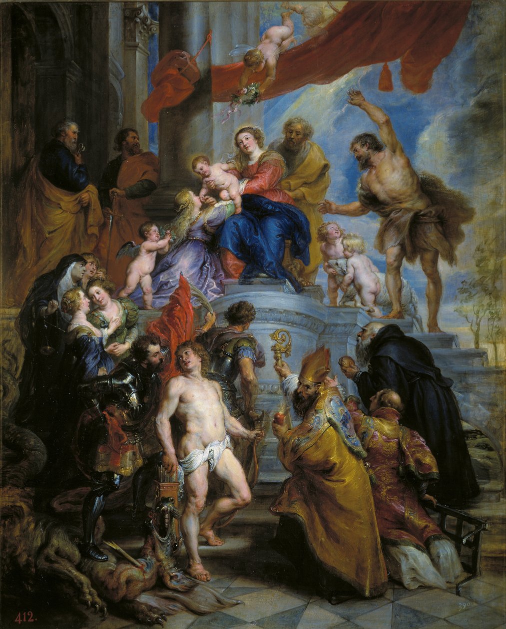 La Sagrada Familia rodeada de santos de Peter Paul Rubens