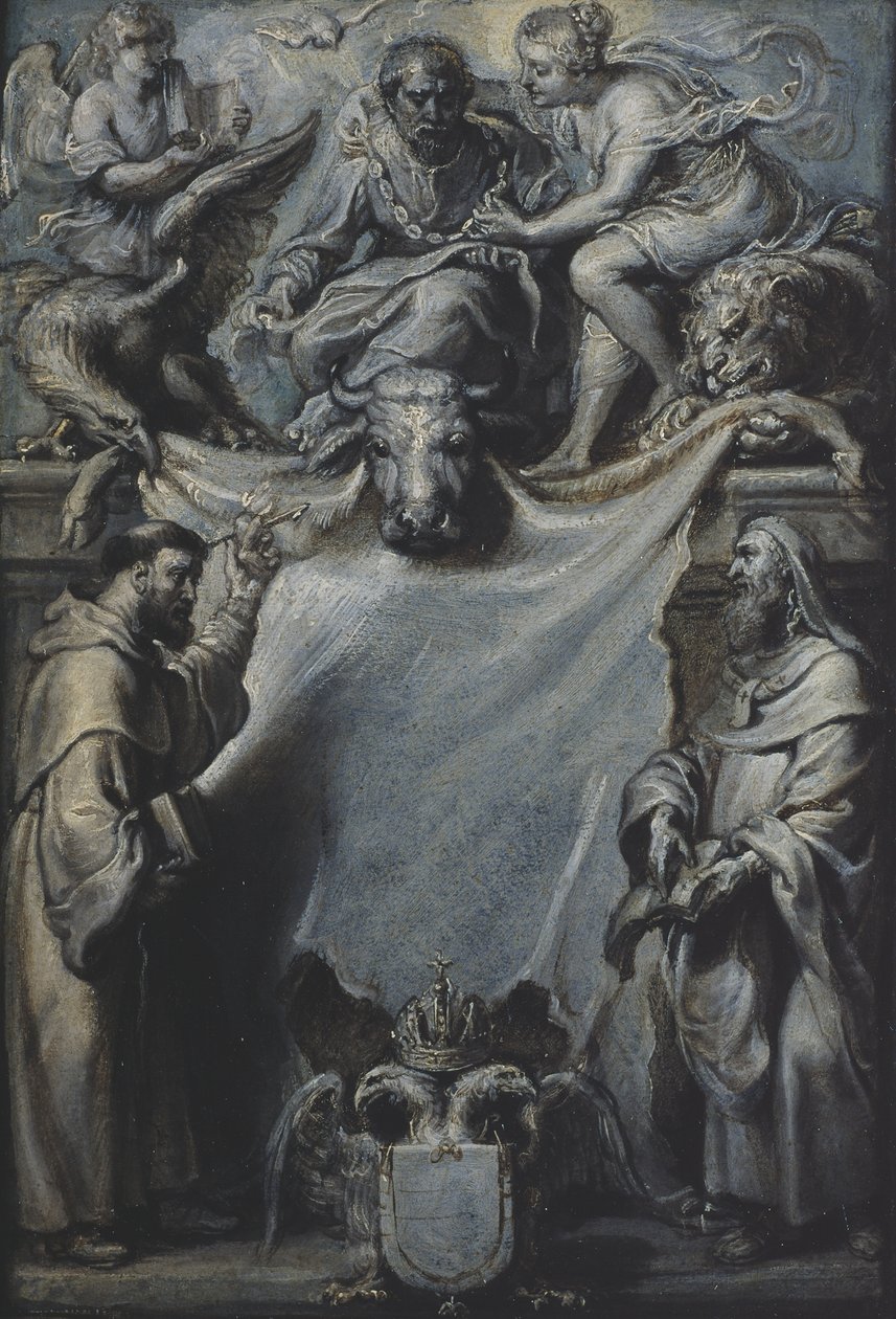Modello para la portada de los Comentarios de Corderius sobre San Lucas, 1628 de Peter Paul Rubens