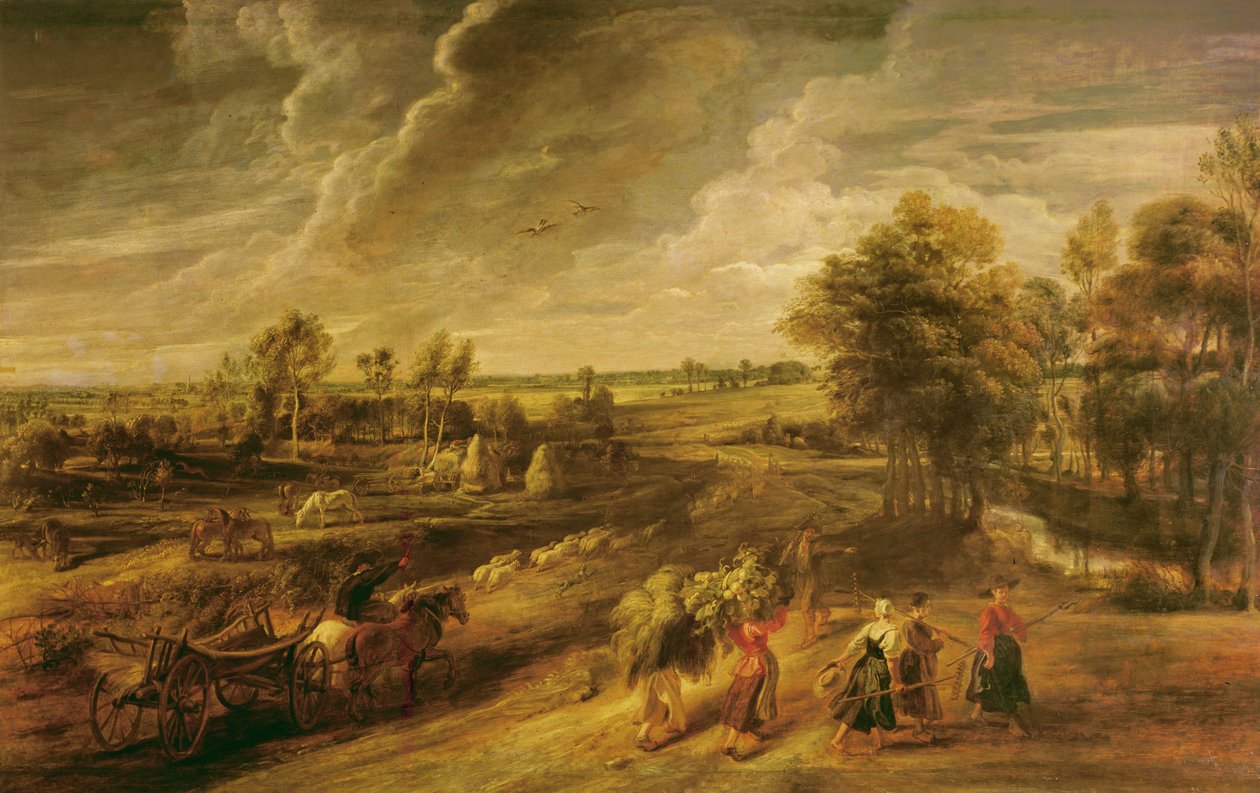 Campesinos regresando del campo, c.1632-34 de Peter Paul Rubens