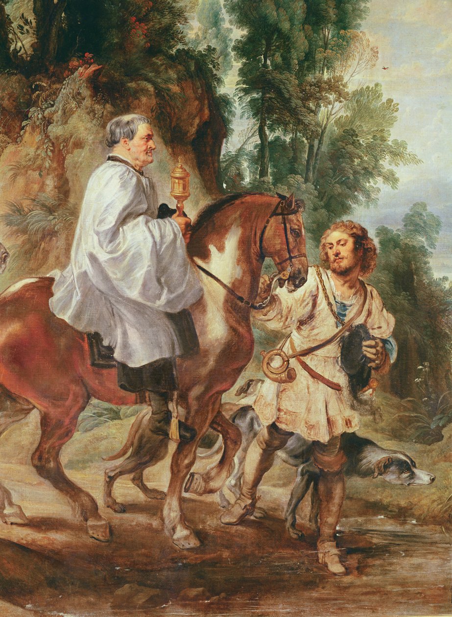 Sacerdote llevando la eucaristía a una persona moribunda, antes de 1630 de Peter Paul Rubens