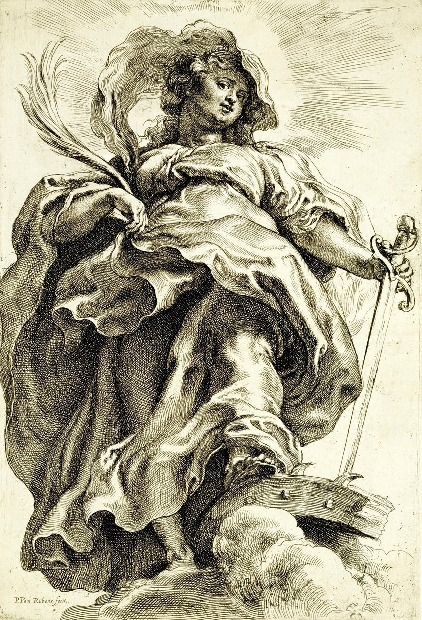 Santa Catalina (de Alejandría) en las nubes de Peter Paul Rubens