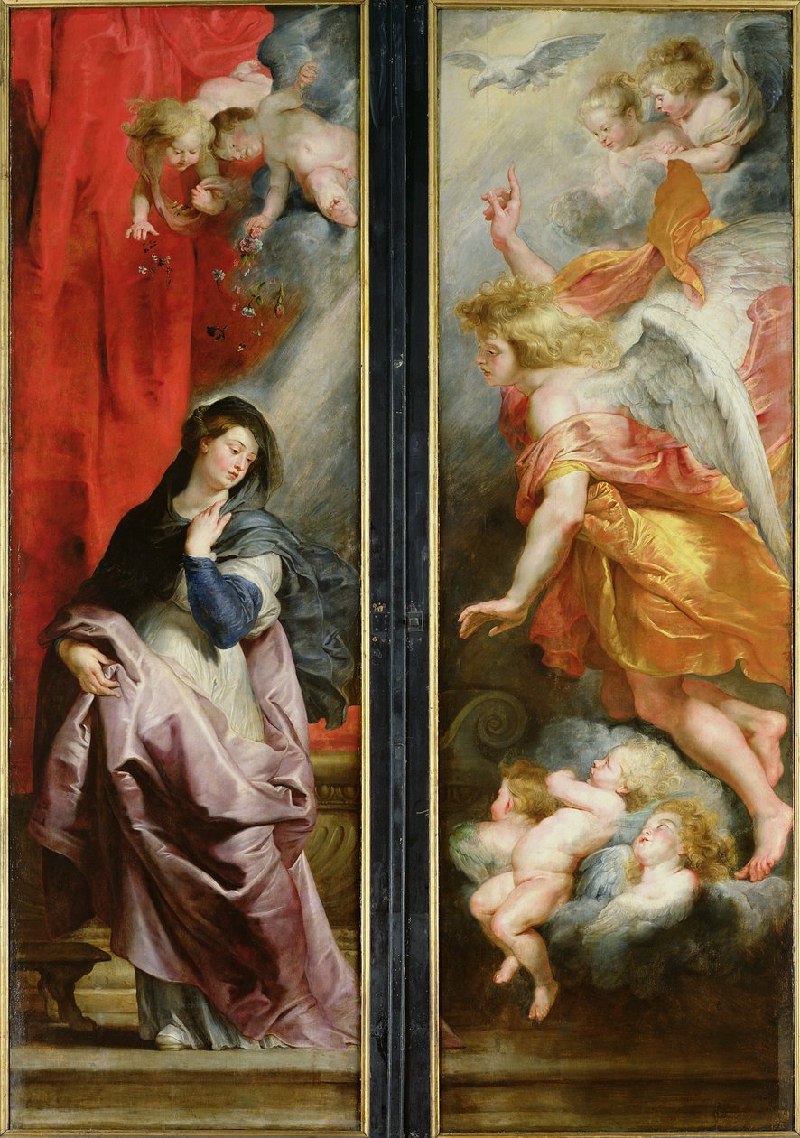 La Anunciación, del reverso del Tríptico del Martirio de San Esteban, c.1617 de Peter Paul Rubens