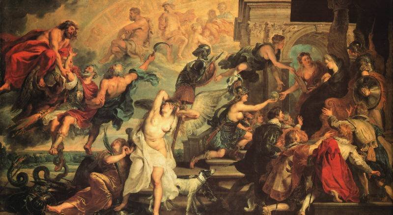La apoteosis de Enrique IV y la proclamación de la regencia de María de Médicis de Peter Paul Rubens