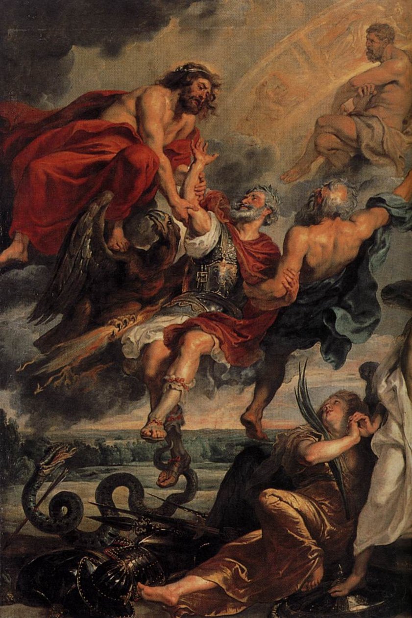 La apoteosis de Enrique IV y la proclamación de la regencia de María de Médicis el 14 de mayo de 1610 (detalle) de Peter Paul Rubens