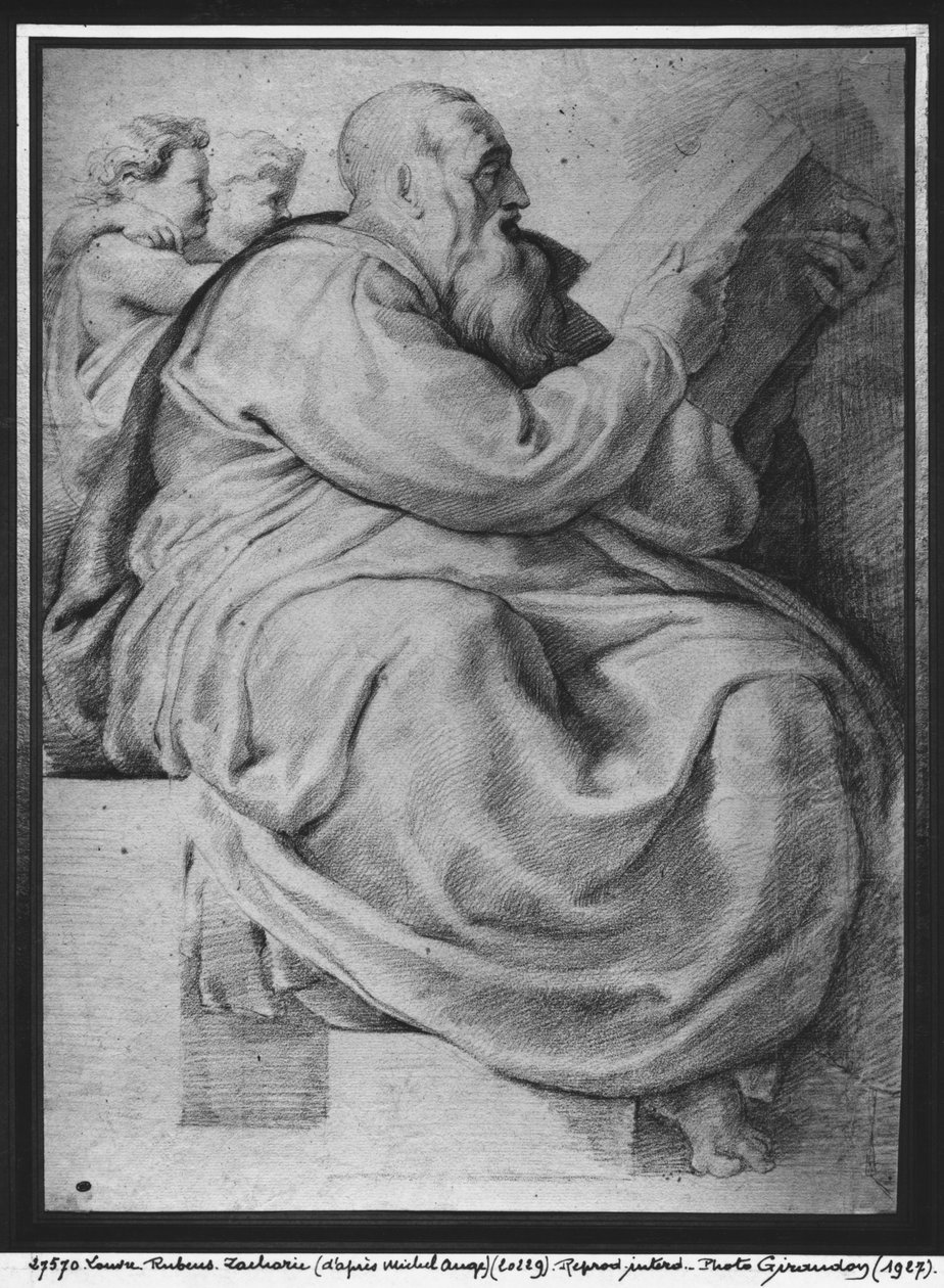 El profeta Zacarías, después de Miguel Ángel Buonarroti (1475-1564) de Peter Paul Rubens
