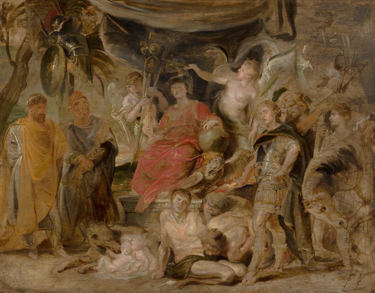 El triunfo de Roma: El joven emperador Constantino honrando a Roma de Peter Paul Rubens