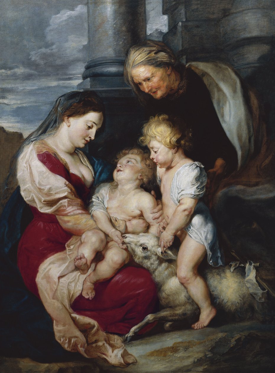 La Virgen y el Niño con Santa Isabel y San Juan Bautista, 1618 de Peter Paul Rubens