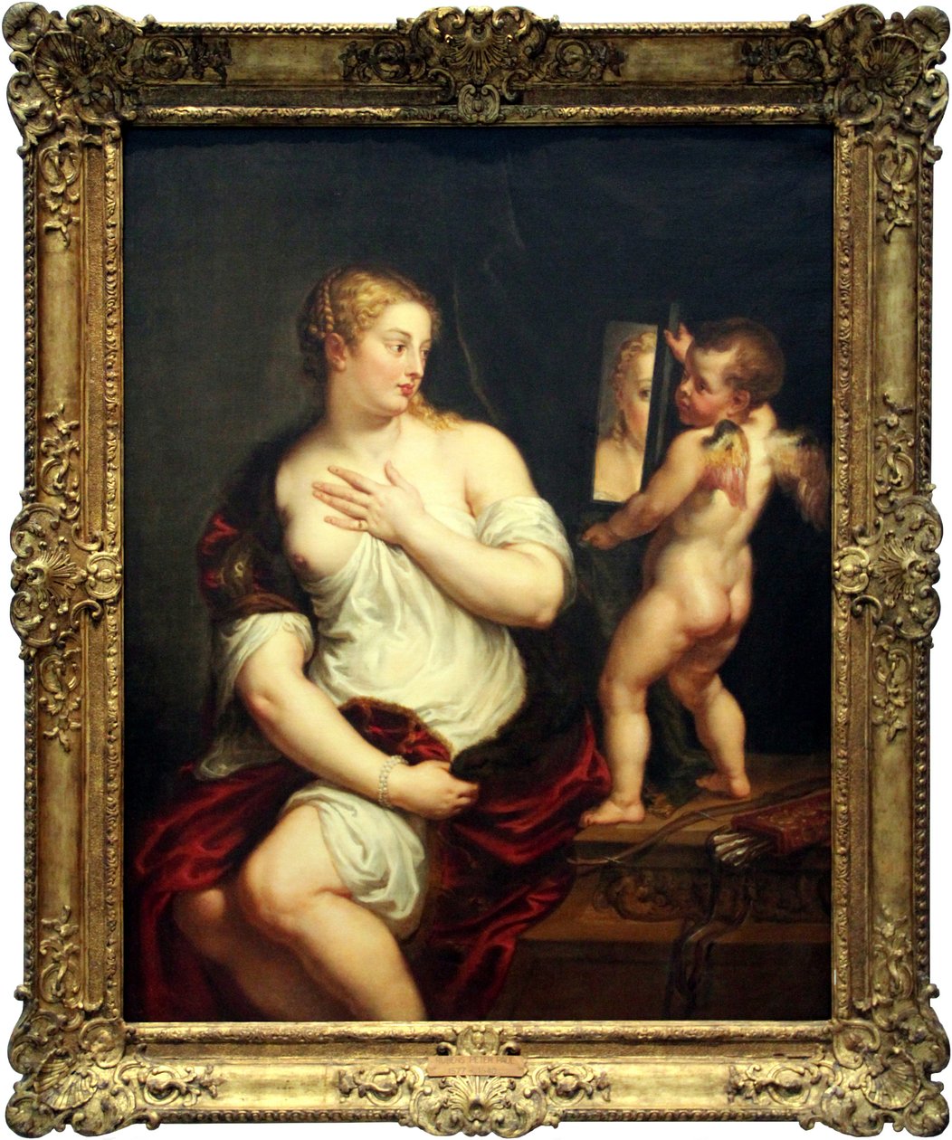 Venus y Cupido sosteniendo un espejo de Peter Paul Rubens