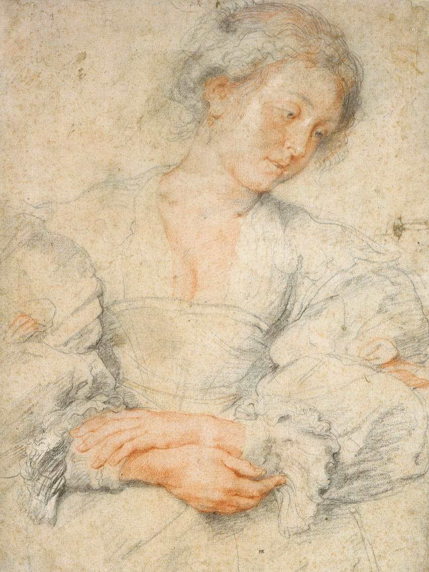 Joven Mujer con Manos Cruzadas de Peter Paul Rubens
