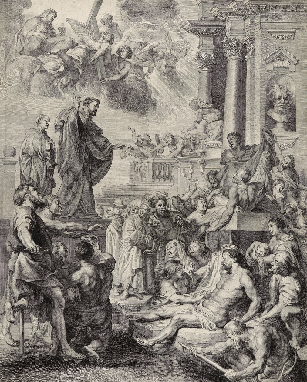 Milagro de San Francisco Javier; San Francisco Javier resucitando a una persona muerta de Peter Paul after Rubens