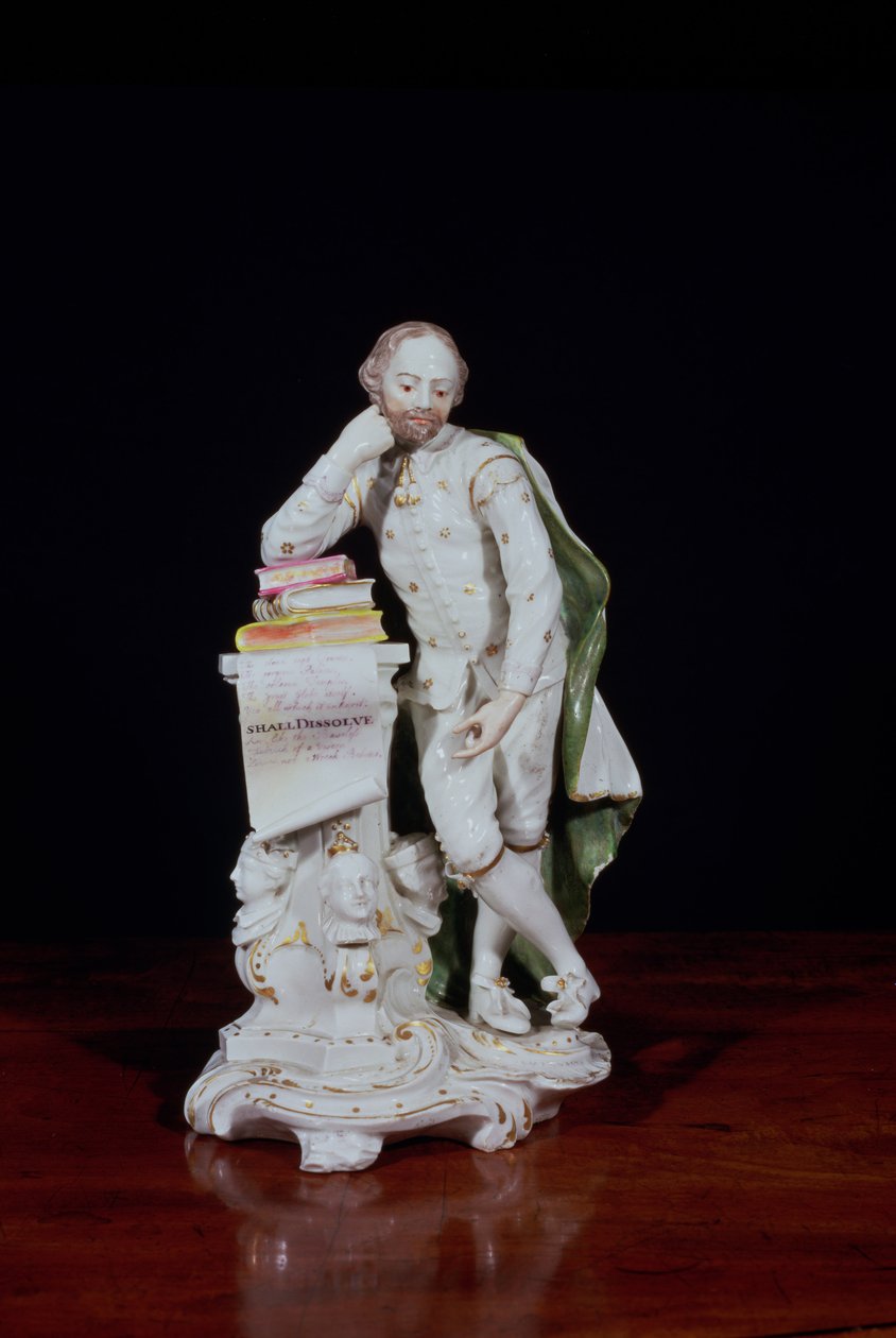 William Shakespeare, basado en el monumento en la Abadía de Westminster, c.1765 (porcelana de pasta blanda) de Peter Scheemakers