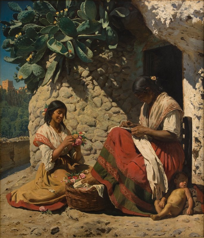 Dos mujeres gitanas fuera de su casa de Peder Severin Krøyer