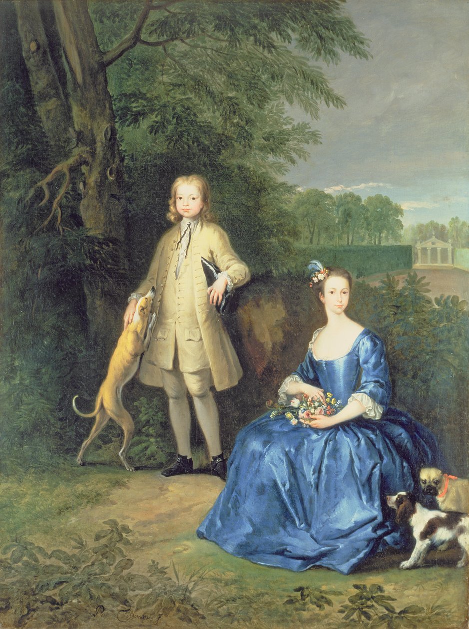 Retrato del Maestro Edward y la Señorita Mary Macro, 1733 de Peter Tillemans