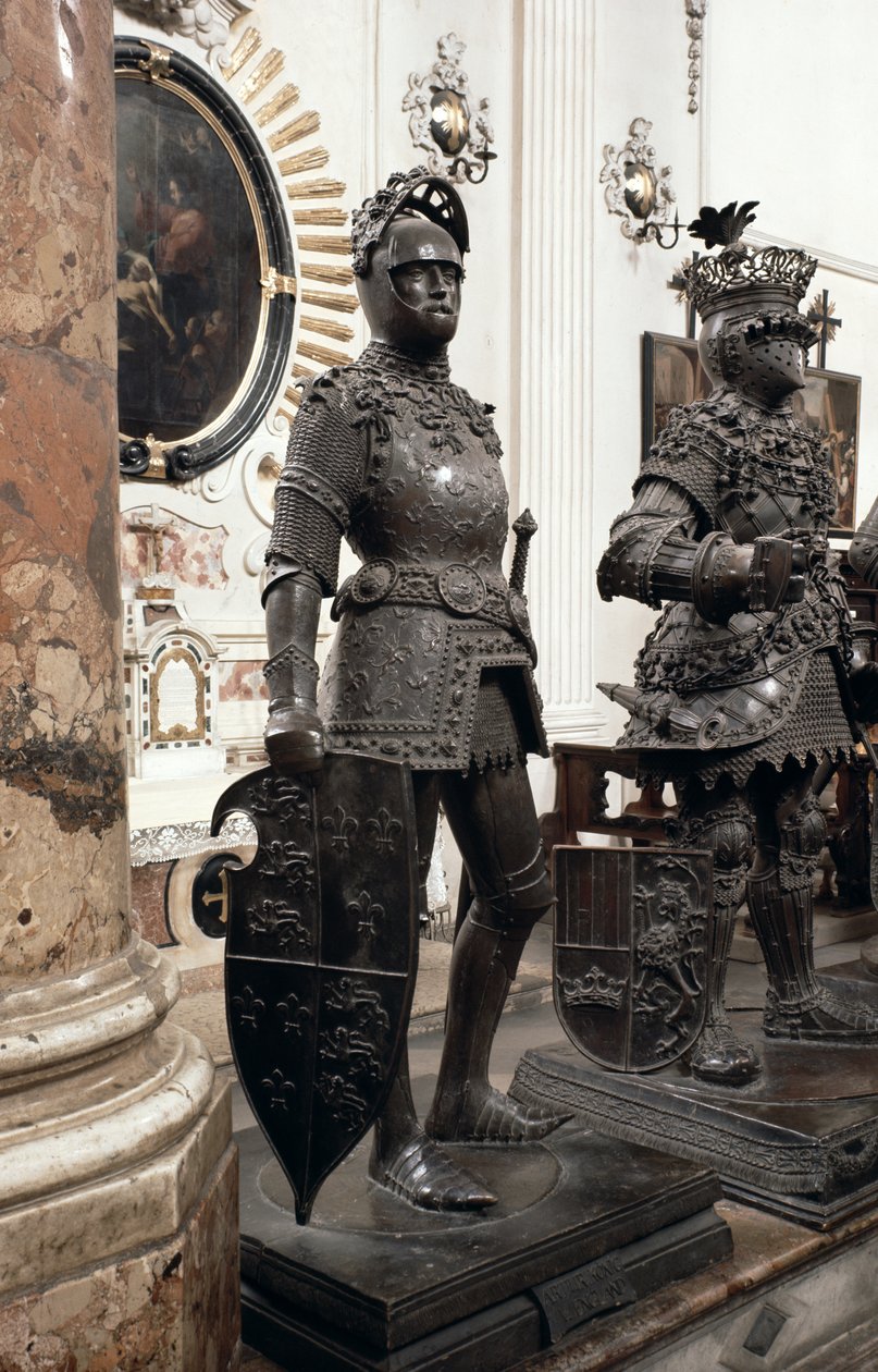 Rey Arturo, estatua de la tumba de Maximiliano I, Innsbruck, 1513 de Peter Vischer