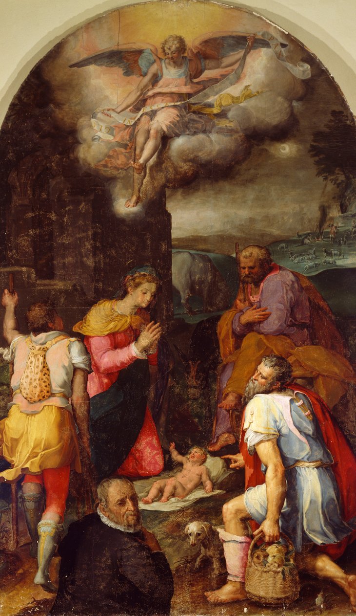 Adoración de los pastores, de Peter Candid (1548-1628), óleo sobre tabla, 248x162 cm de Peter (1548 1628) Candid