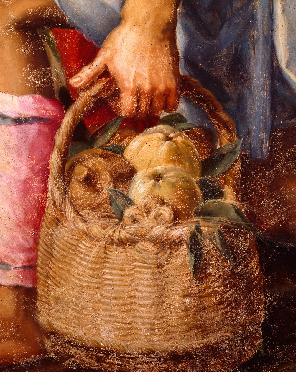 Cesta de fruta, detalle de la Adoración de los pastores de Peter Candid (1548-1628), óleo sobre tabla, 248x162 cm de Peter (1548 1628) Candid