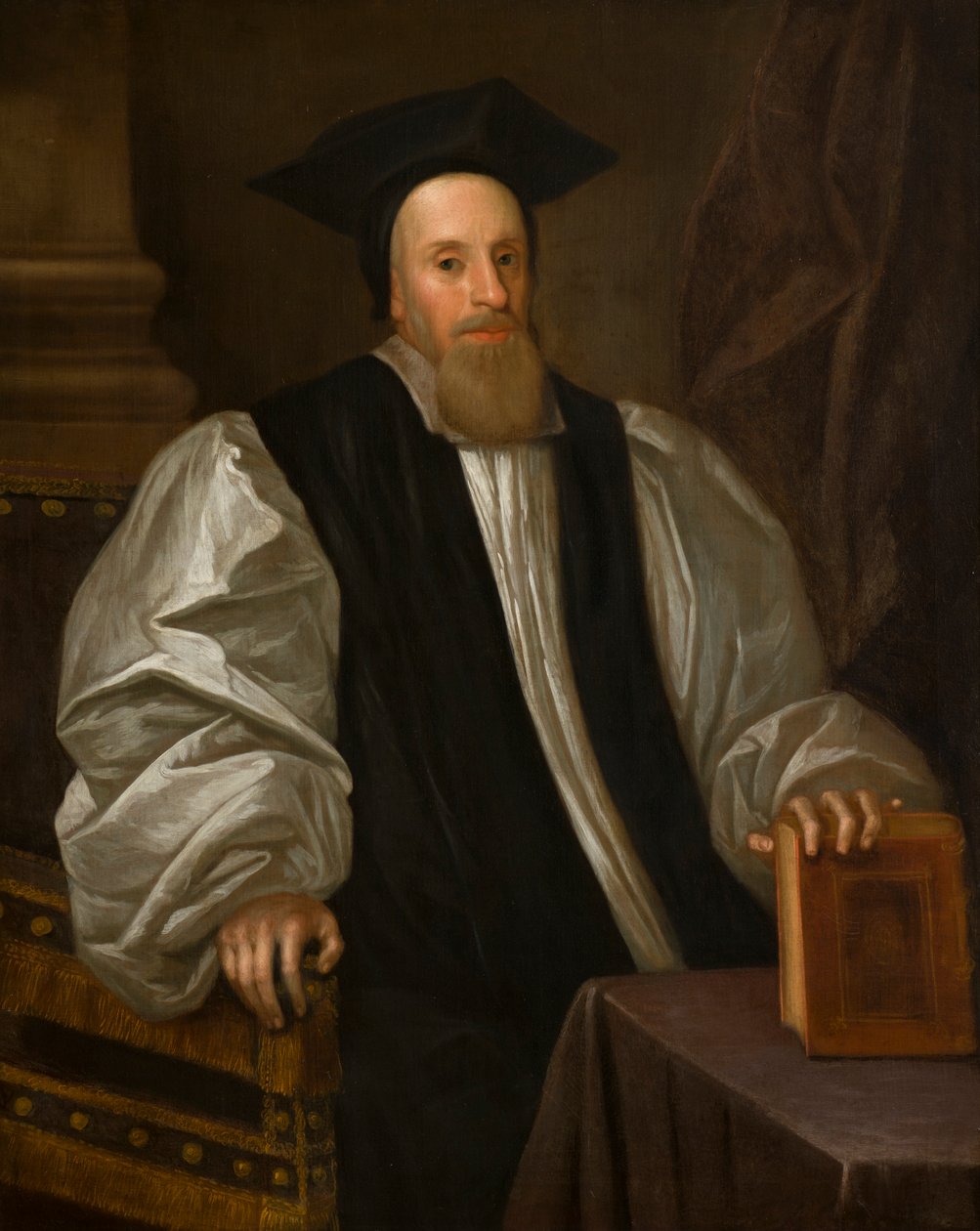 Retrato de John Bridgeman, obispo de Chester (1577-1652), c.1638-52 (óleo sobre lienzo) de Peter (attr.to) Lely