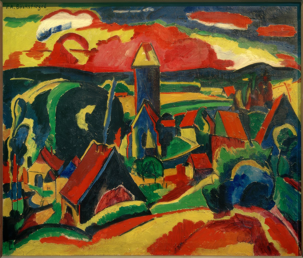Dornberg (Vista desde Mühlenberg hacia Kirchdornberg) de Peter August Böckstiegel