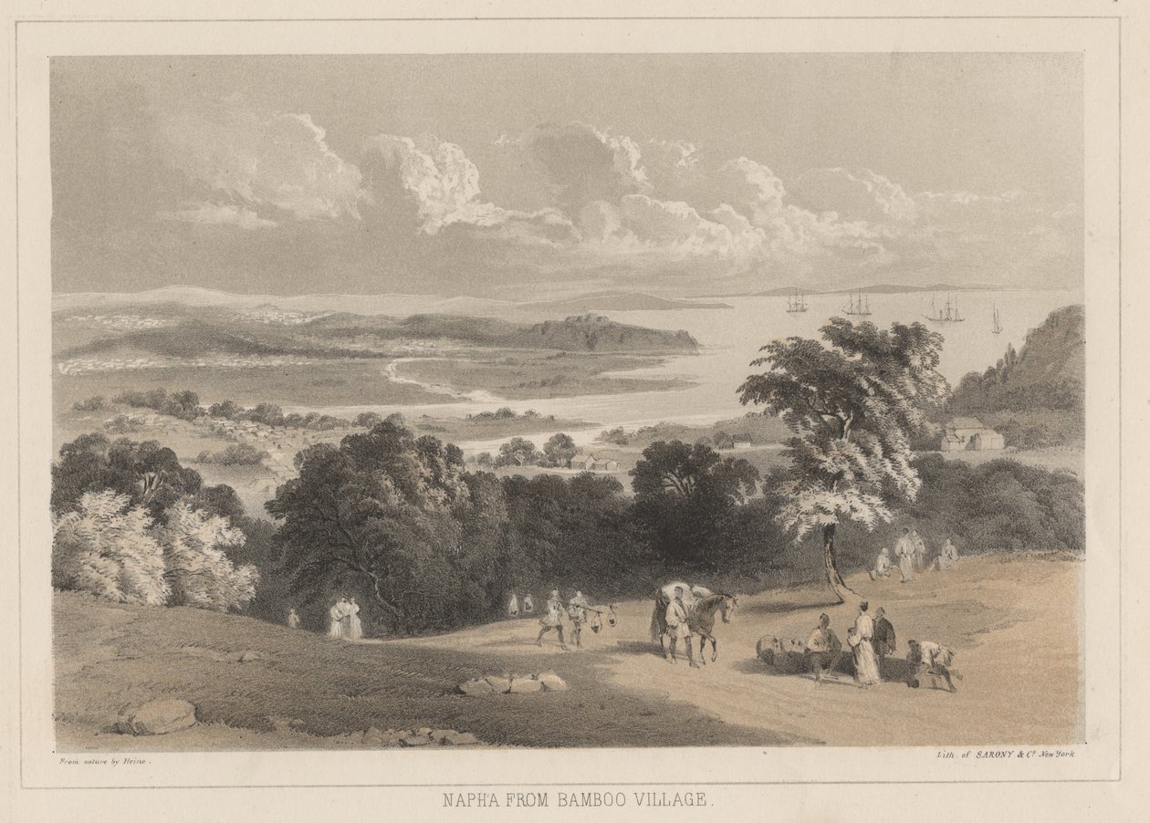 Napha de Bamboo Village, litografía por Sarony y Co., 1855 de Peter Bernhard Wilhelm Heine