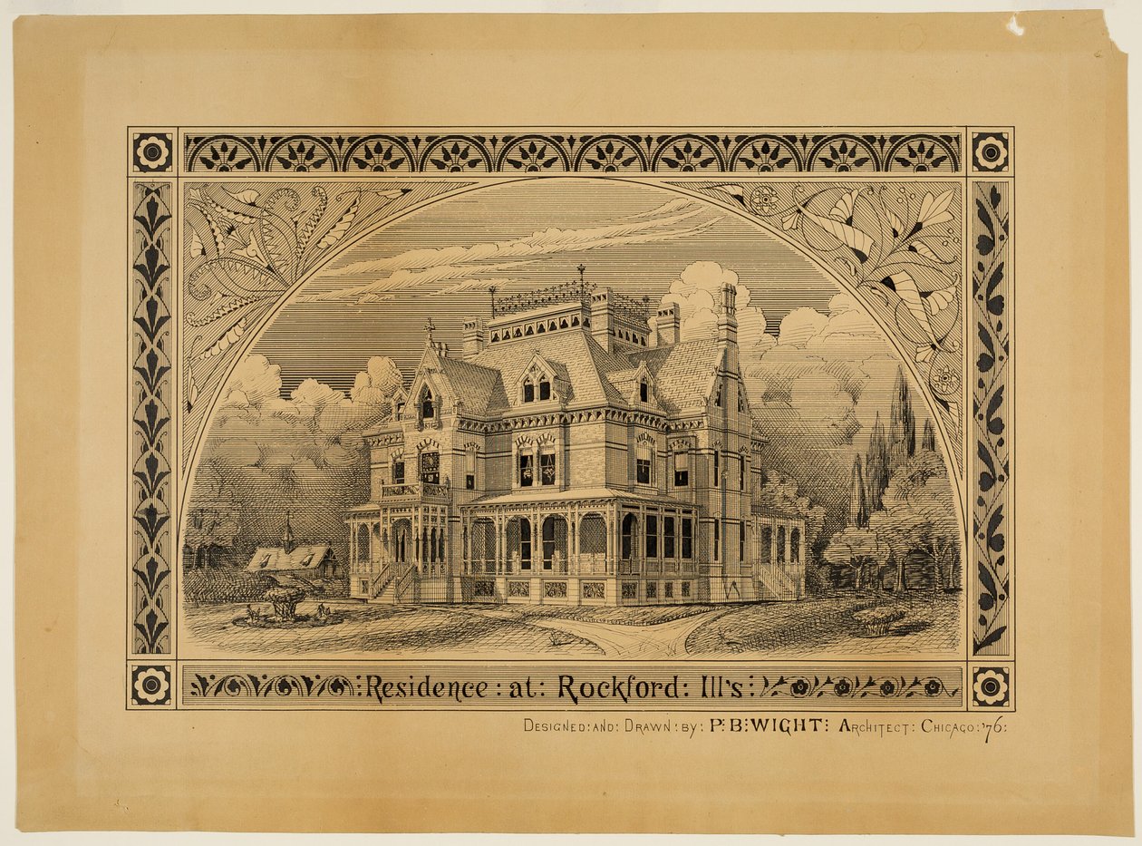 Casa N. C. Thompson, Rockford, Illinois, Perspectiva de Peter Bonnett Wight