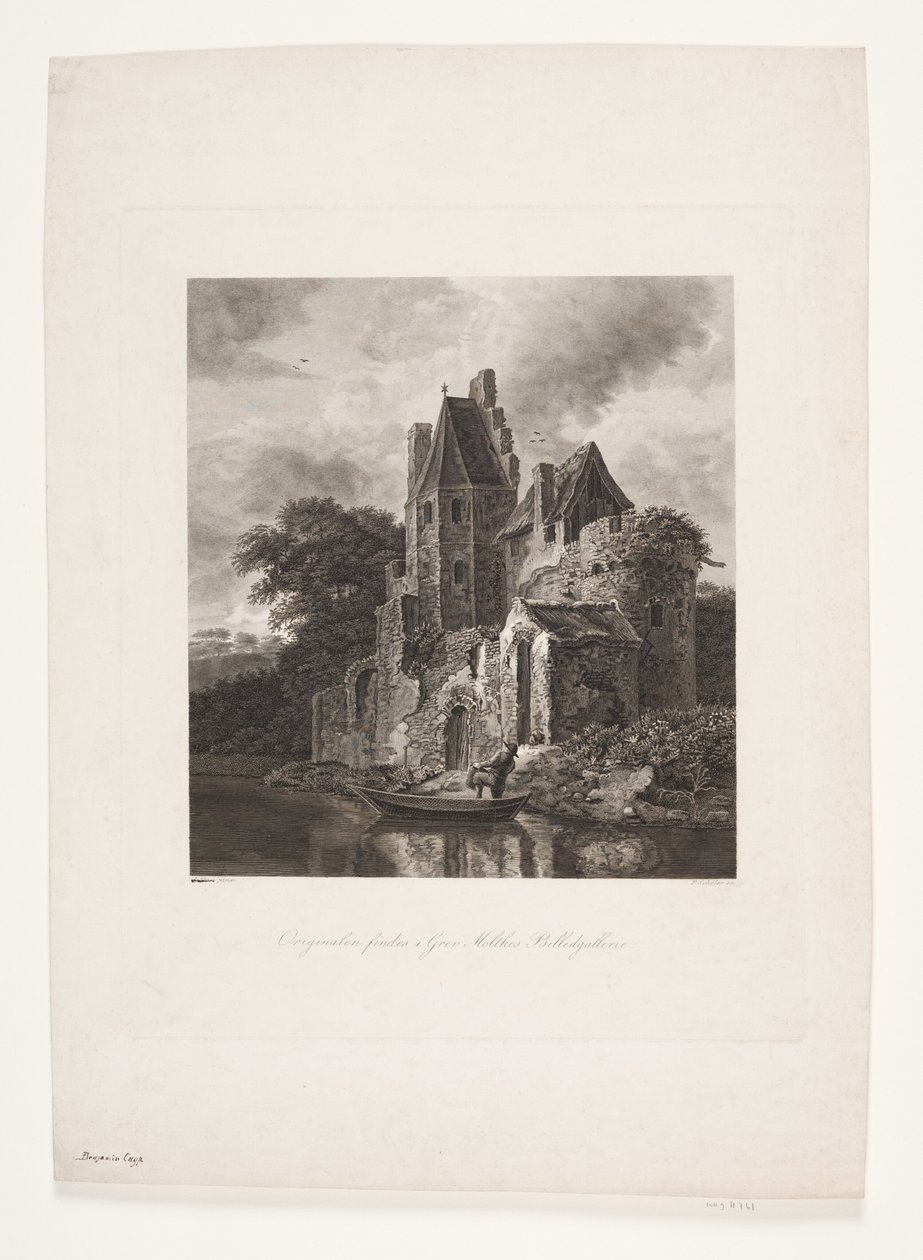 Ruinas del Castillo en un Río de Peter Christian Schøler