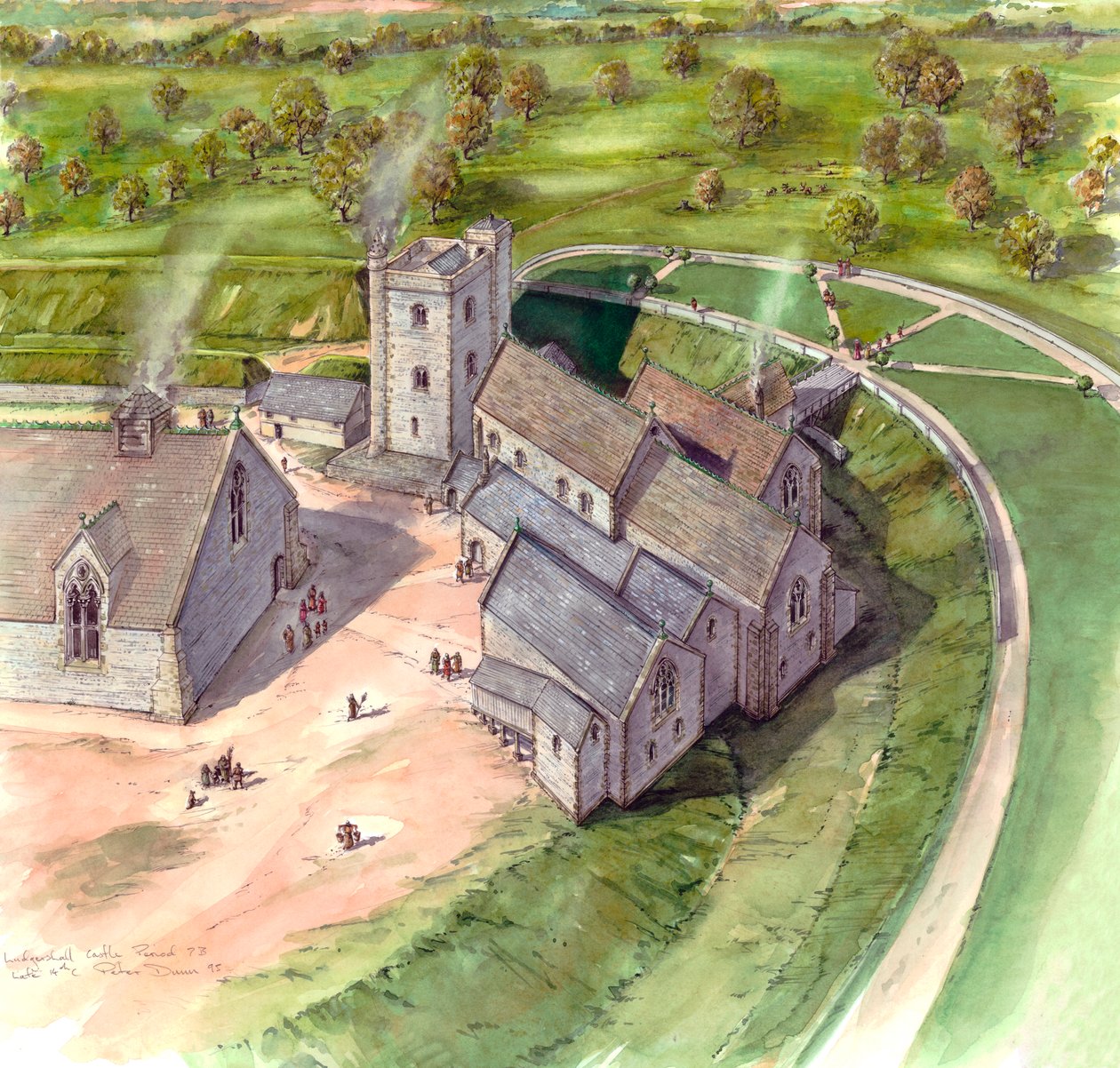 Castillo de Ludgershall, finales del siglo XIV de Peter Dunn