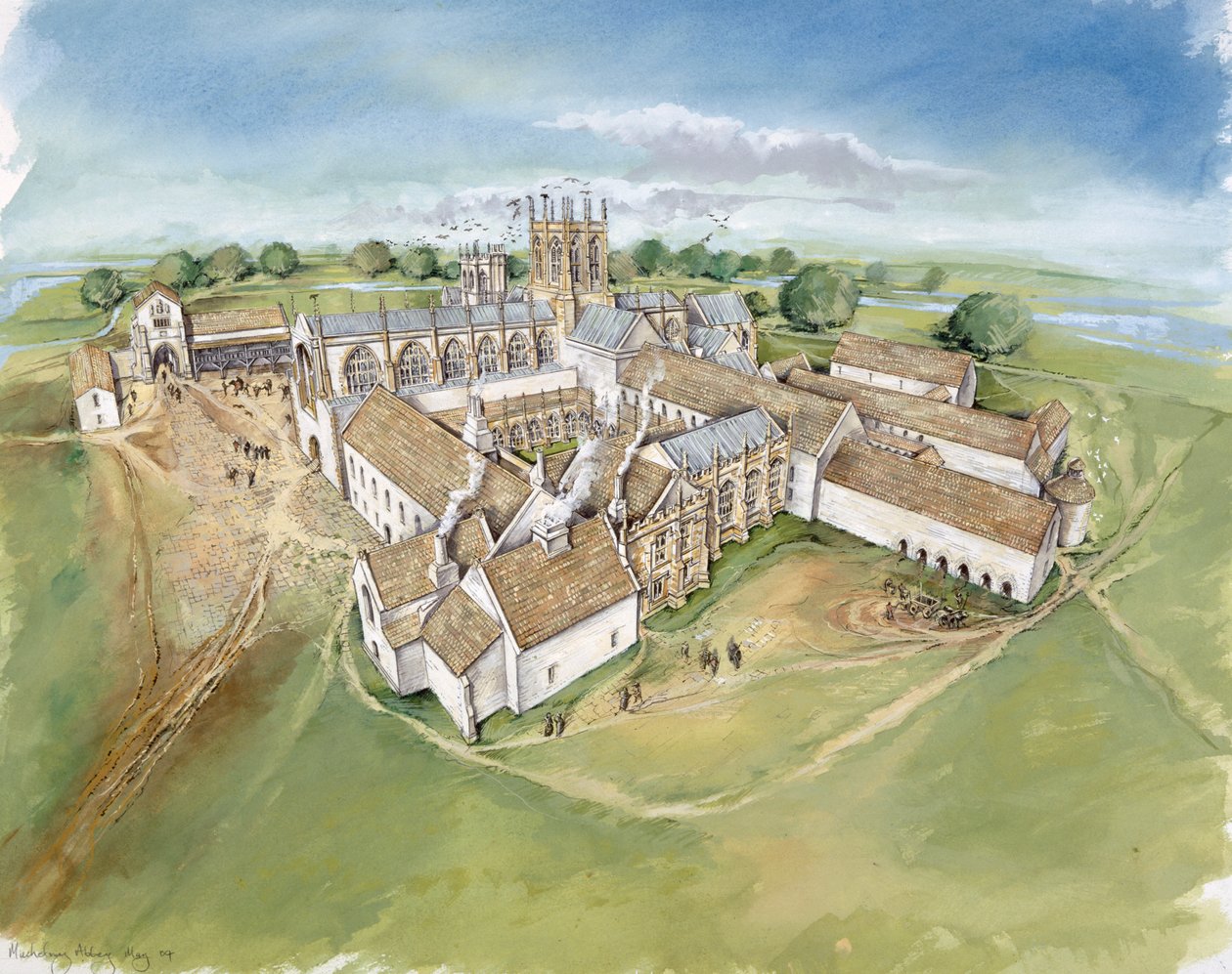 Abadía de Muchelney, siglo XVI, c. 1990-2010 de Peter Dunn