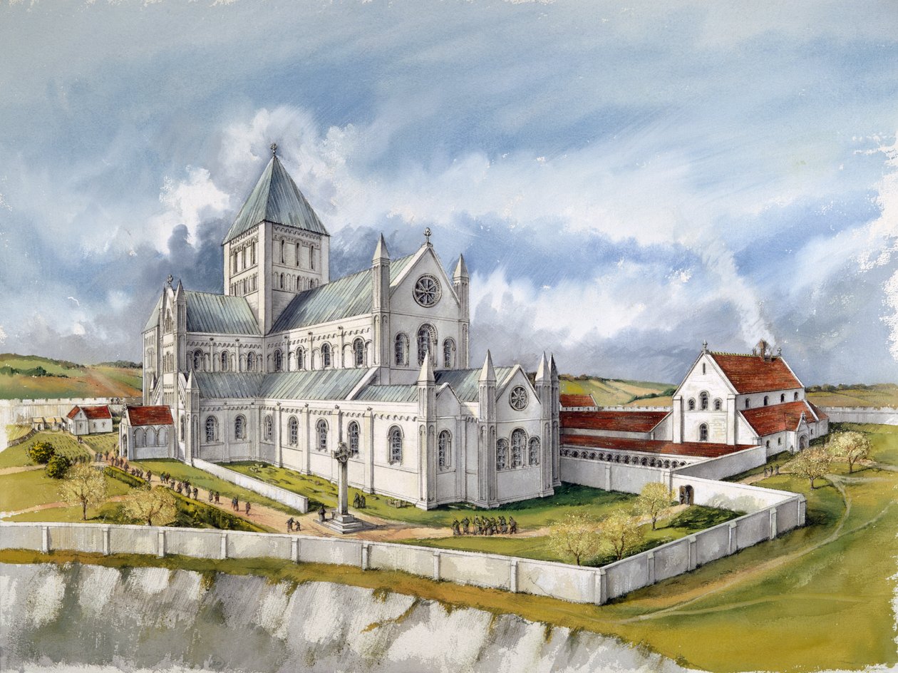 Catedral de Old Sarum, c1150, c1990-2010 de Peter Dunn