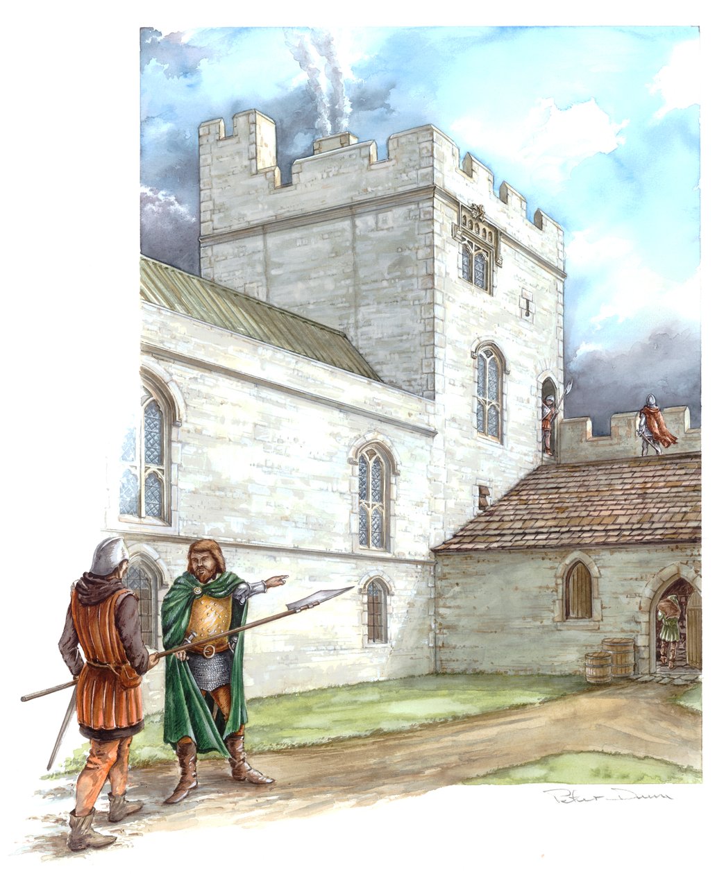 Castillo de Portchester, mediados del siglo XIV, c. 1990-2010 de Peter Dunn