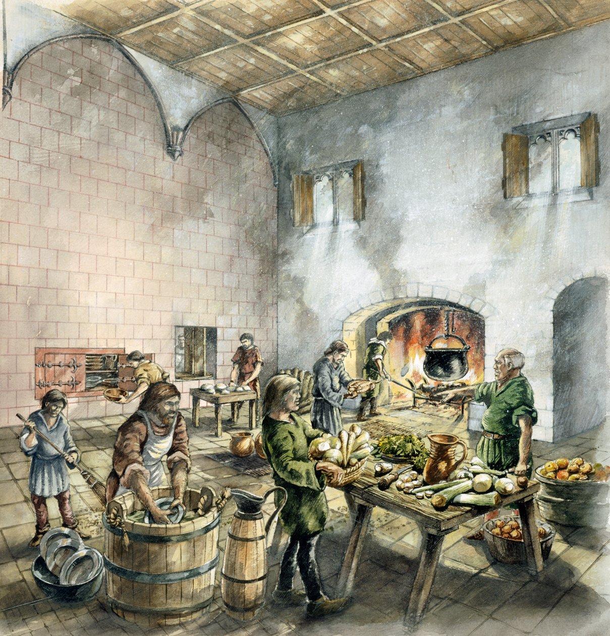 Abadía de Rievaulx, siglo XIV, c. 1990-2010 de Peter Dunn