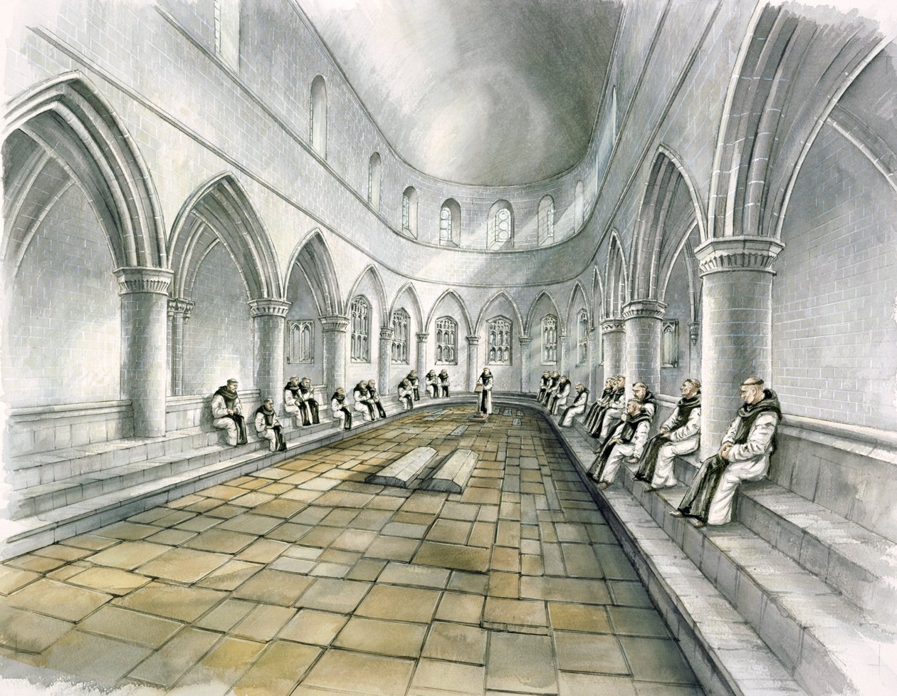 Abadía de Rievaulx, siglo XIV, c1990-2010 de Peter Dunn
