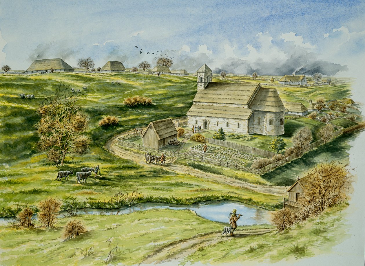 Aldea medieval de Wharram Percy de Peter Dunn
