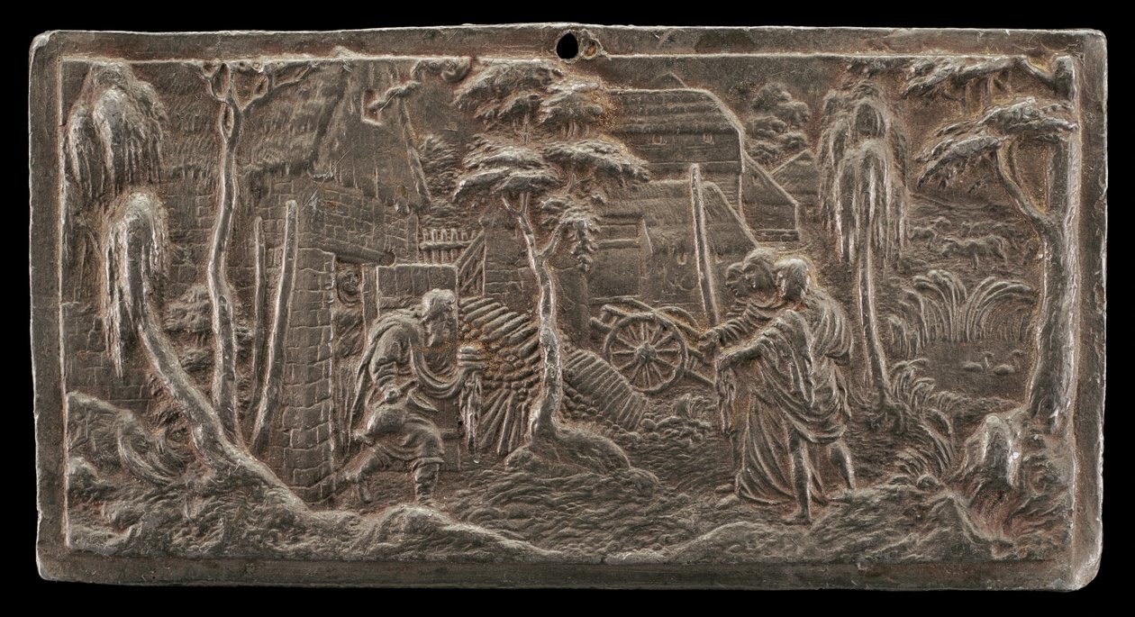 Abraham dando la bienvenida a los tres ángeles de Peter Flötner
